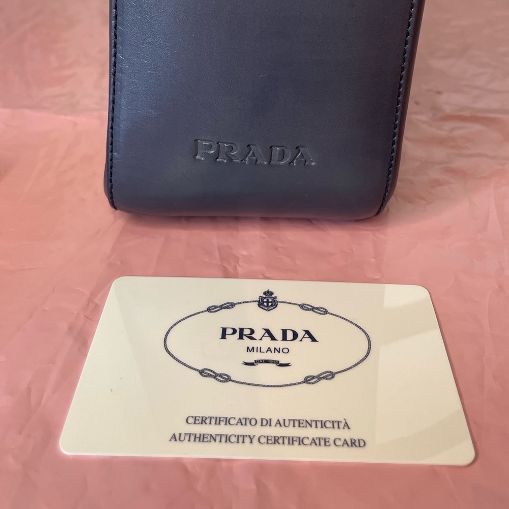 Prada Bag Leather Tote Bag Vitello Smalto 13" Made in Italy Luxury Prada - Picture 11 of 17